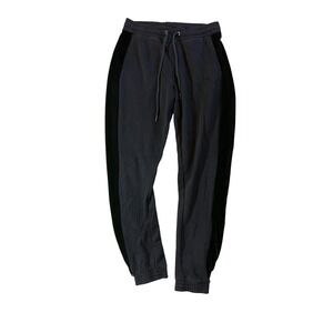 PINK Victoria's Secret Black Velvet Trim Jogger Sweatpants Size S